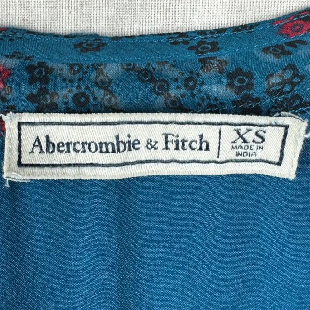 Abercrombie‎ & Fitch Floral Print Bohemian Style Mini Dress size XS Blue/Red